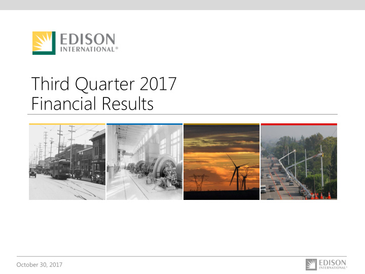third quarter 2017 financial results