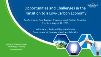 Transition to a Low-Carbon Economy  Conference of New England Governors and Eastern Canadian