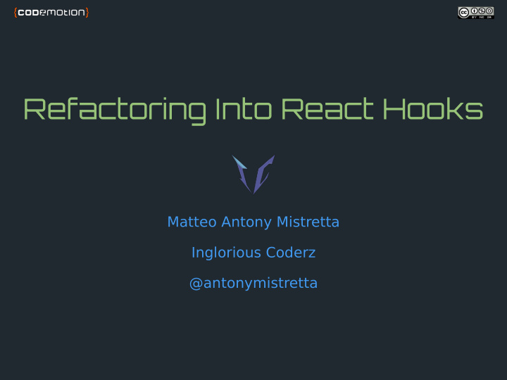 refactoring into react hooks