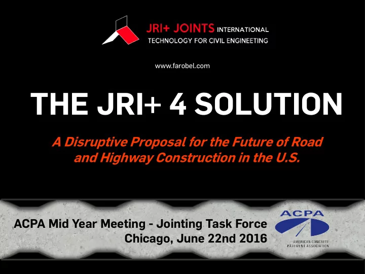 farobel com the jri 4 solution a disruptive proposal for