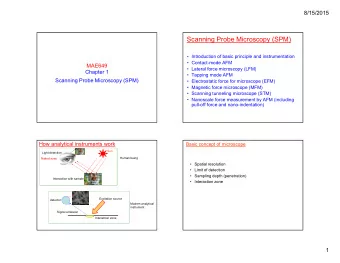 Scanning Probe Microscopy (SPM)   Introduction of basic principle and instrumentation