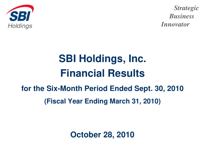 sbi holdings inc financial results