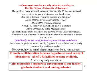 However, having small departments can be advantageous;  Promotes collaboration between departments