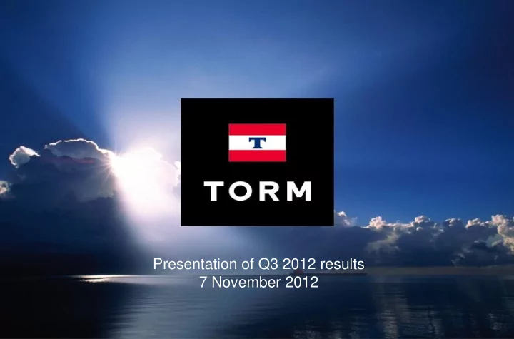 7 november 2012 safe harbor statement