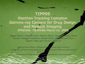 Shigeto Kabuki 1 , Hidetoshi Kubo 1 , Kentaro Miuchi 1 , Hiroyuki Kimura 2 , Hiroo Amano 2 ,