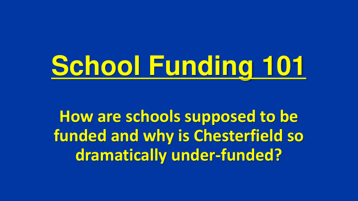 school funding 101