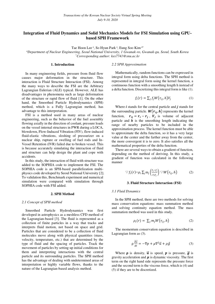 integration of fluid dynamics and solid mechanics models
