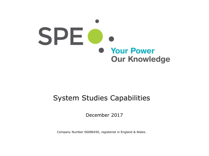 system studies capabilities