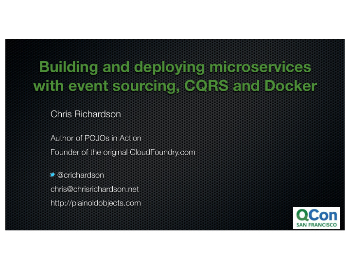 building and deploying microservices with event sourcing