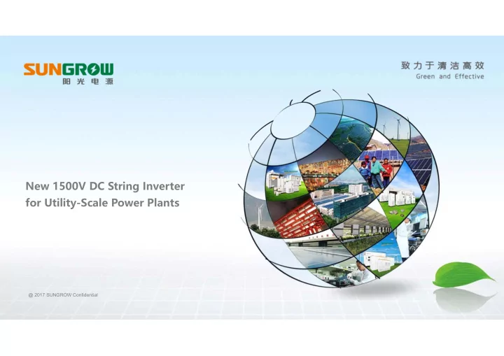 new 1500v dc string inverter for utility scale power
