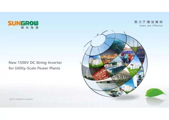 New1500VDCStringInverter  forUtility-ScalePowerPlants  @ 2017 SUNGROW Confidential  About
