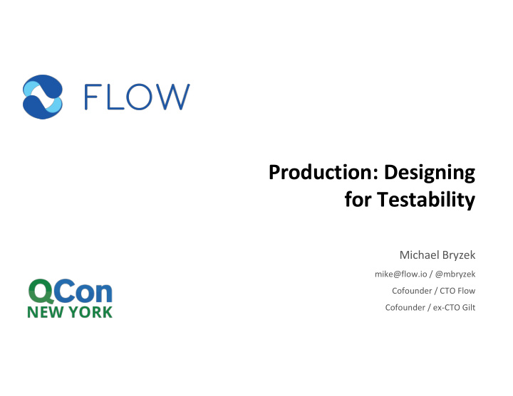 production designing for testability