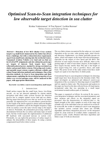 Optimised Scan-to-Scan integration techniques for  low observable target detection in sea clutter