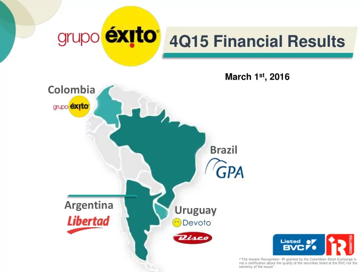 4q15 financial results