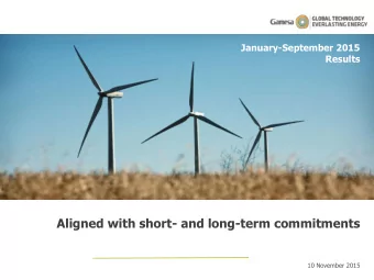 Aligned with short- and long-term commitments  10 November 2015  Contents  1. Period highlights  2.