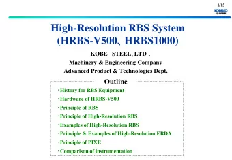 High-Resolution RBS System (HRBS-V500   HRBS1000) KOBE   STEEL, LTD   Machinery &amp;