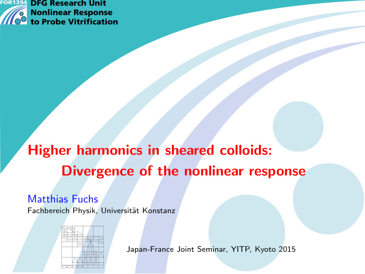 higher harmonics in sheared colloids divergence of the
