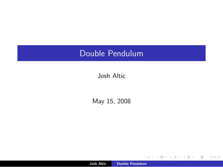 double pendulum