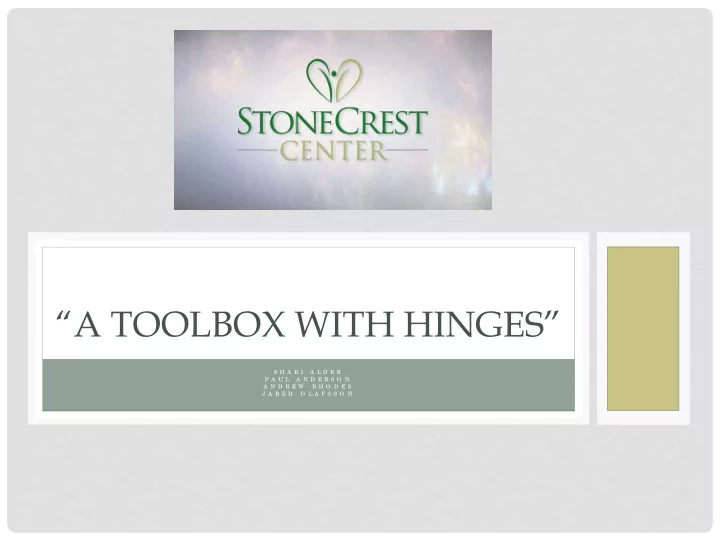 a toolbox with hinges