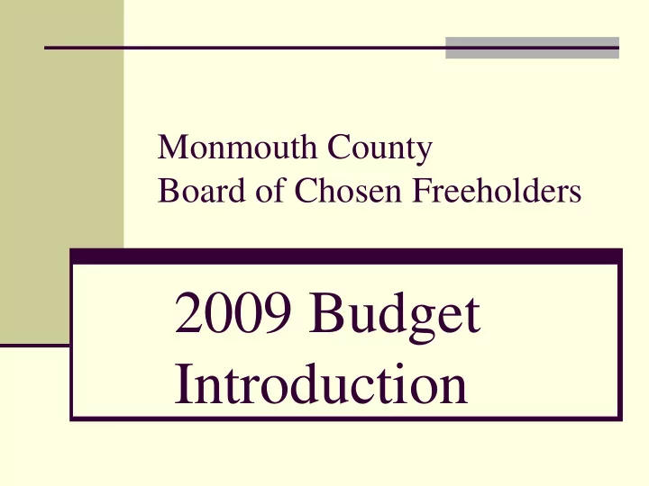 2009 budget introduction 2008 09 financial situation