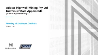 Addcar Highwall Mining Pty Ltd  (Administrators Appointed)  (Addcar Highwall Mining)  Meeting