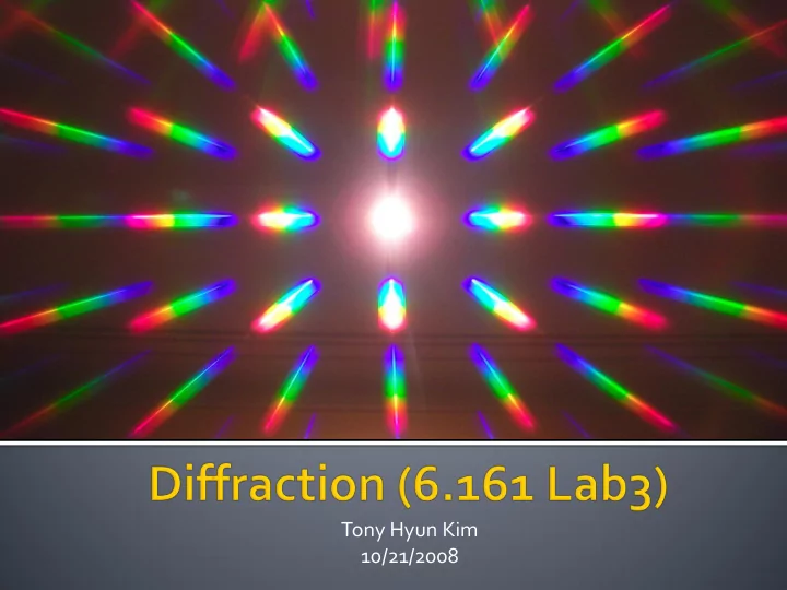 tony hyun kim 10 21 2008 1 introduction