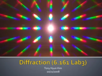 Tony Hyun Kim  10/21/2008 1. Introduction  Diffraction theory  1.  Fraunhofer diffraction integral