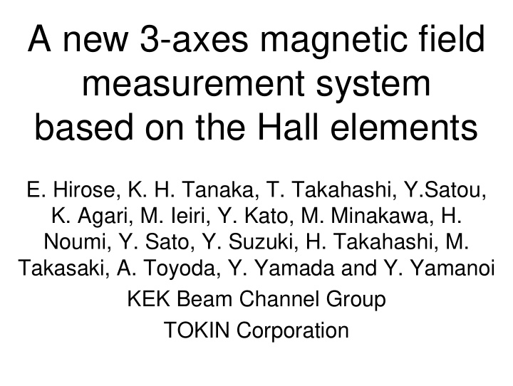 a new 3 axes magnetic field measurement system based on