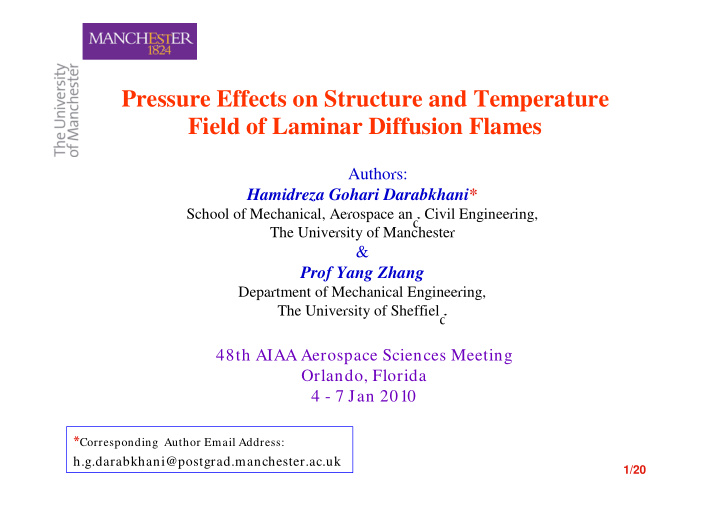 pressure effects on structure and temperature field of