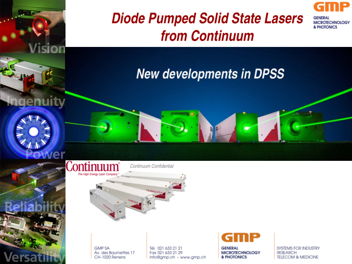 diode pumped solid state lasers from continuum