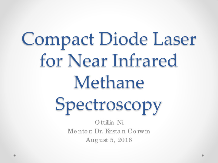 compact diode laser for near infrared methane spectroscopy