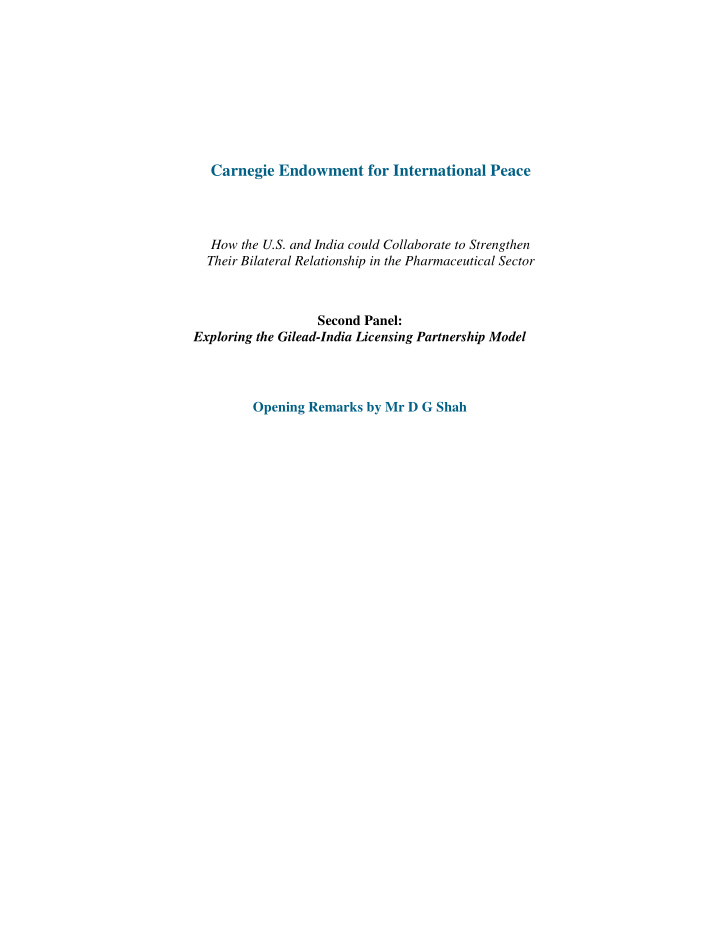 carnegie endowment for international peace