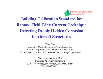 Building Calibration Standard for  Remote Field Eddy Current Technique  Detecting Deeply Hidden