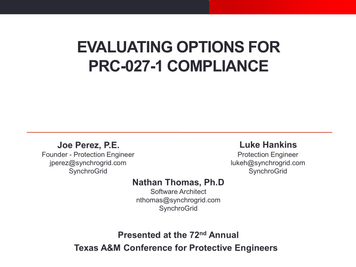 evaluating options for prc 027 1 compliance