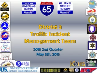 2015 2nd Quarter  May 5th, 2015 Agenda  May 5, 2015  Welcome / Introductions  Update on