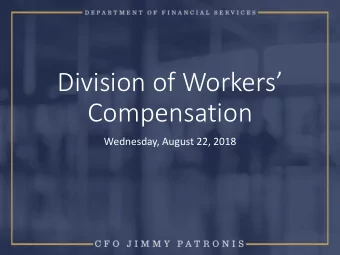 Compensation  Wednesday, August 22, 2018  Regulatory and  Legislative Update  Andrew Sabolic