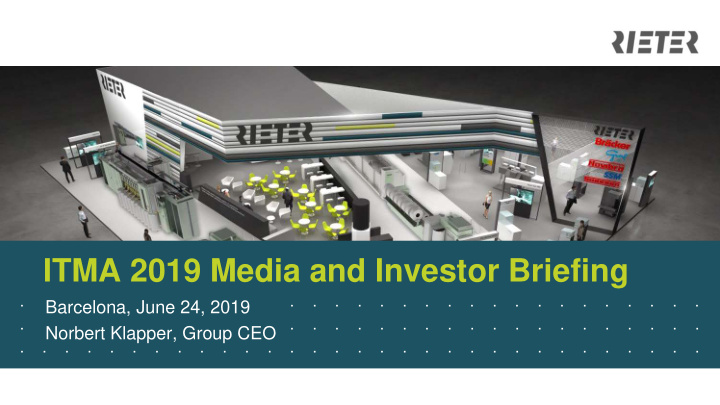 itma 2019 media and investor briefing