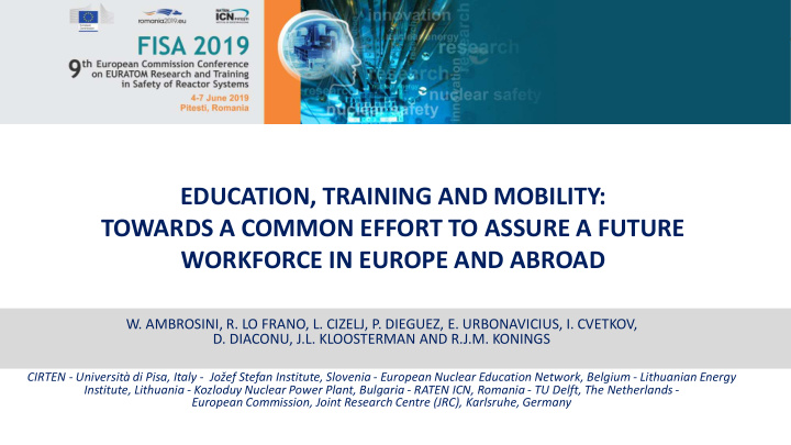 education training and mobility towards a common effort