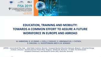 EDUCATION, TRAINING AND MOBILITY:  TOWARDS A COMMON EFFORT TO ASSURE A FUTURE  WORKFORCE IN EUROPE