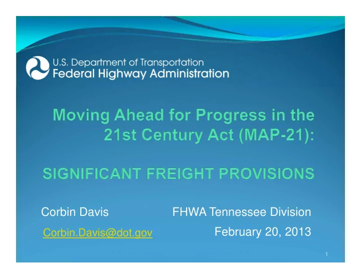 corbin davis fhwa tennessee division february 20 2013