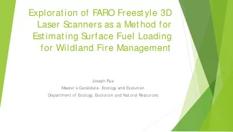 Exploration of F  ARO Freestyle 3D  Laser S  canners as a Method for  Estimating S  urface Fuel