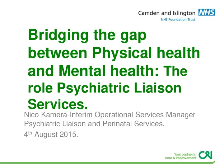 bridging the gap