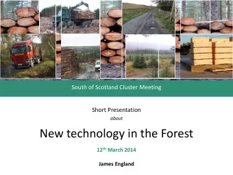 Unmanned Aerial Vehicles  James England  NDF, BSc(Hons)For, MicFor  GIS &amp; Mobile Mapping