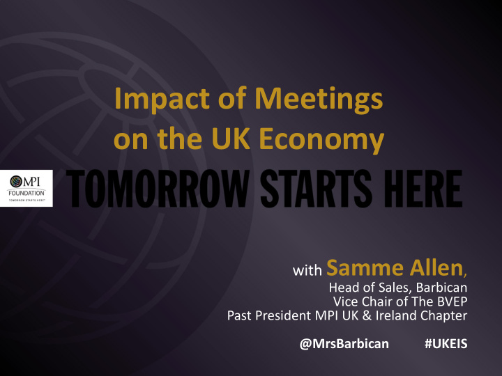 impact of meetings on the uk economy