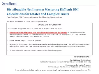 Distributable Net Income: Mastering Difficult DNI  Calculations for Estates and Complex Trusts