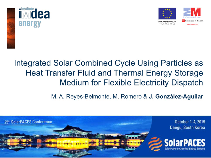 integrated solar combined cycle using particles as heat