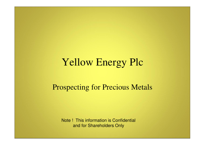 yellow energy plc