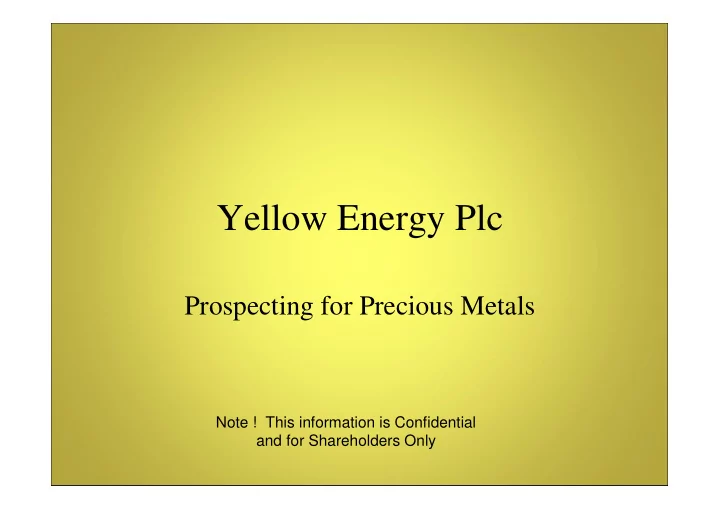 yellow energy plc