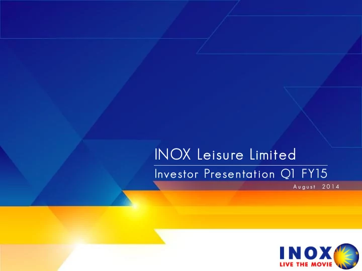inox leisure limited