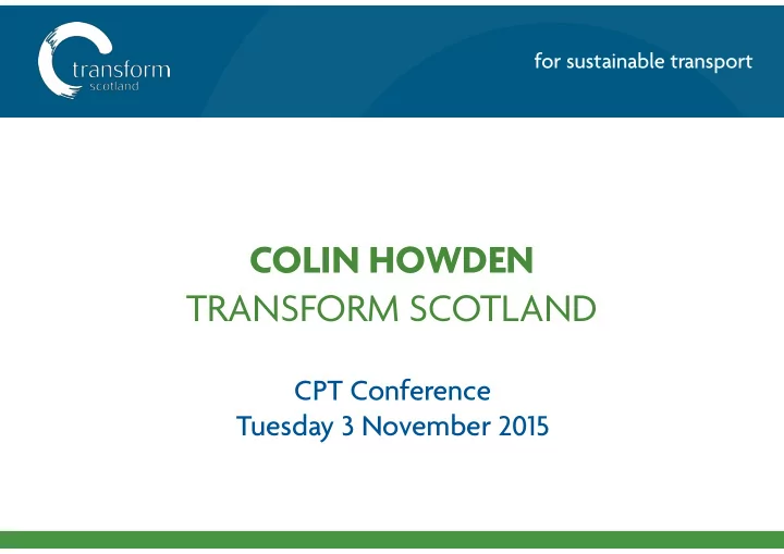 colin howden transform scotland